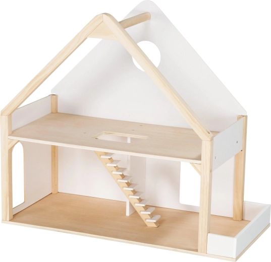 Casa delle bambole in legno a due piani