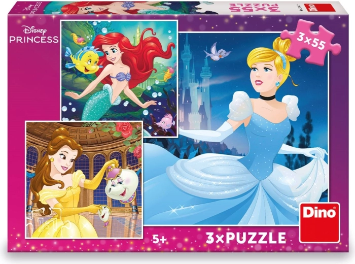 Puzzle DISNEY PRINCESS 3×55 pezzi