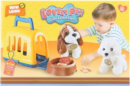 Cagnolino di peluche con trasportino e accessori