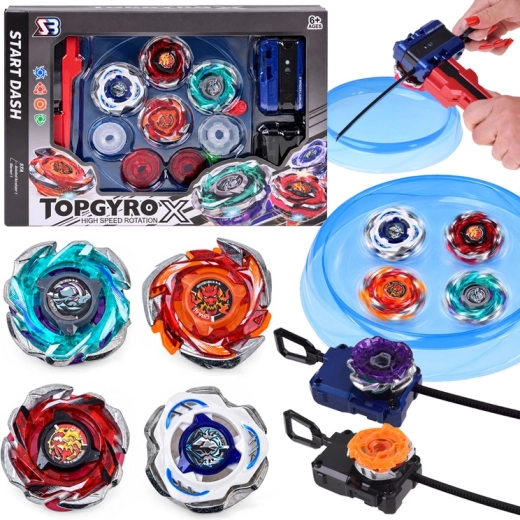 Set di trottole da battaglia TOP GYRO X con arena e lanciatori