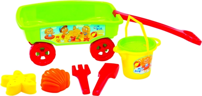 Carrello con set da sabbia