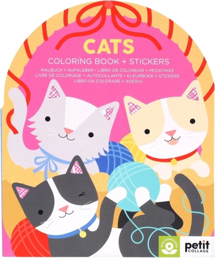 Petit Collage Libro da colorare con adesivi Gattini