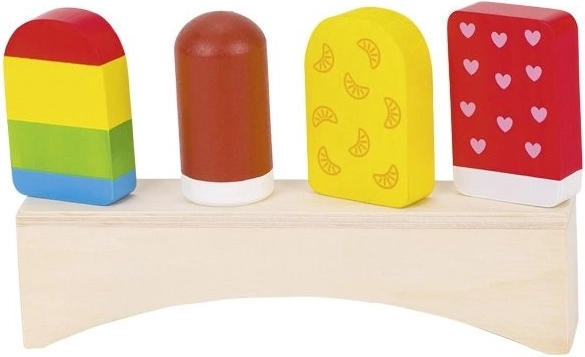 Gelati di legno colorati su supporto