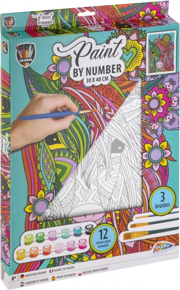 Dipingi con i numeri – unicorno, tela 30 × 40 cm