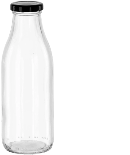 Bottiglia in vetro per succhi 750 ml con tappo a vite in metallo da 44 mm