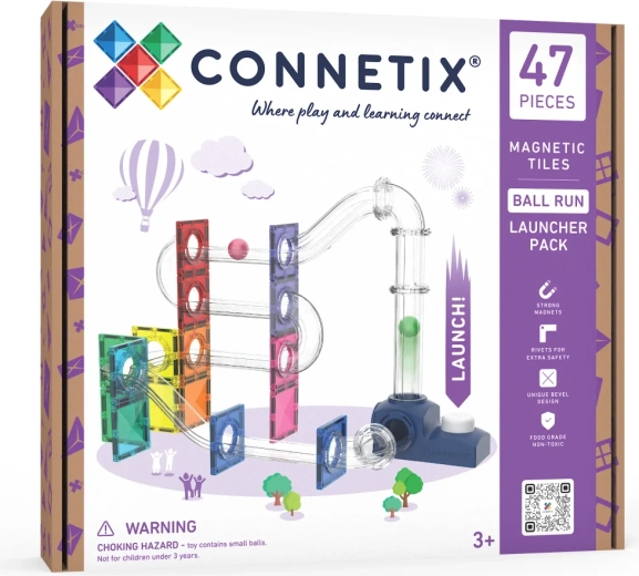 Connetix pista per biglie con lanciatore, 47 pezzi