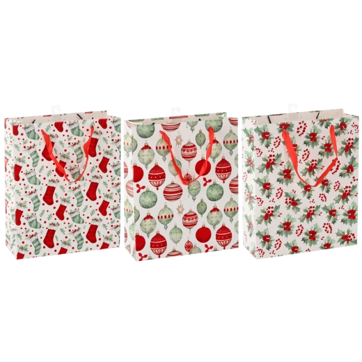 Borsa regalo natalizia Świąteczne Symbole 30 × 42 × 12 cm