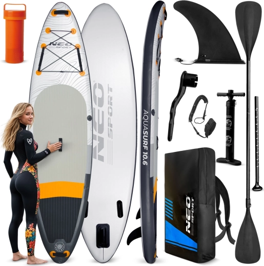 Neo-Sport Aquasurf 10’6 paddleboard gonfiabile (SUP) 320 × 84 × 15 cm – set con accessori