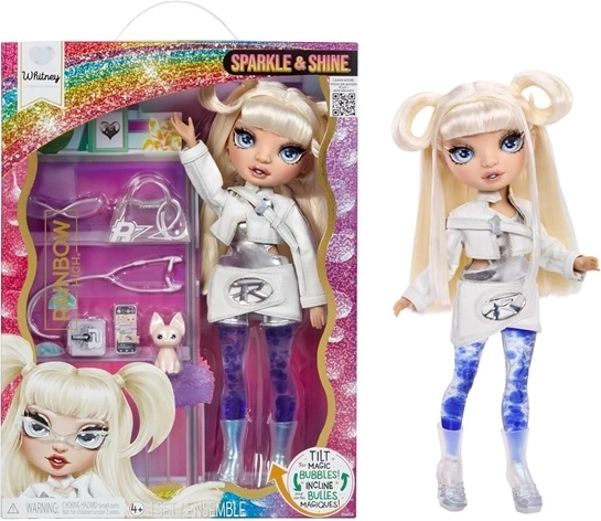 Rainbow High Sparkle & Shine white – bambola fashion da collezione con effetto glitter scintillante