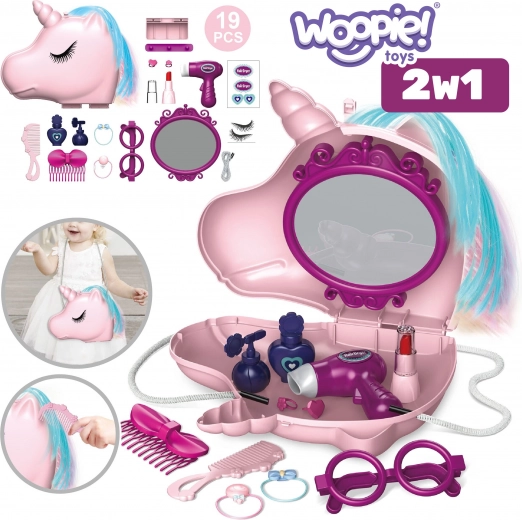 toeletta per bambini 2-in-1 salone di bellezza in borsetta unicorno WOOPIE