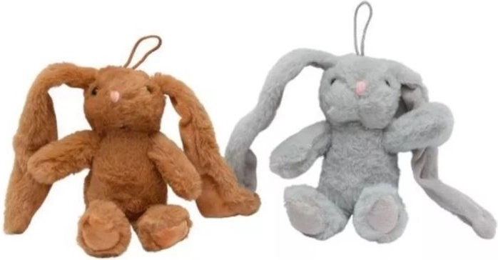 Coniglietto di peluche con orecchie lunghe – piccolo ciondolo da appendere