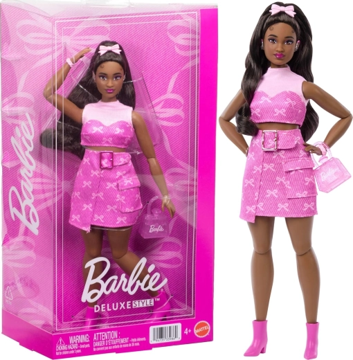 Barbie Deluxe Style denim rosa – bambola alla moda con accessori