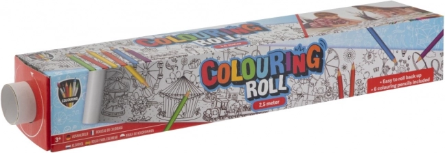Rotolo da colorare con disegni prestampati e pastelli