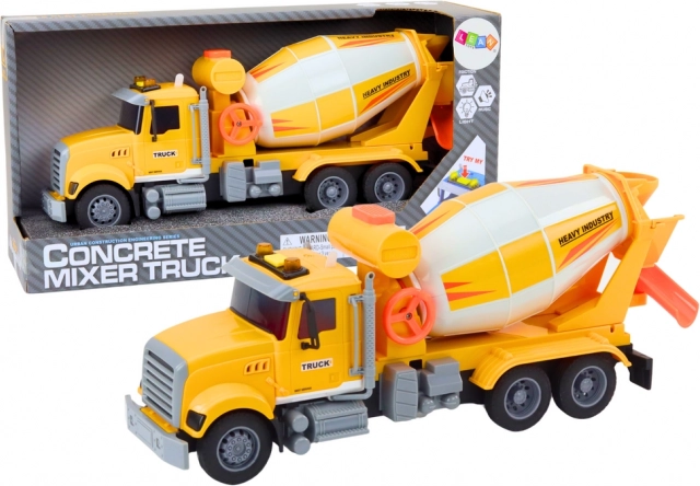 Autobetoniere gialla con attrito, effetti luminosi e sonori