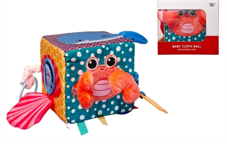 Cubo sensoriale per bambini piccoli con animaletti