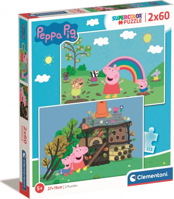 Puzzle Peppa Pig 2x60 pezzi