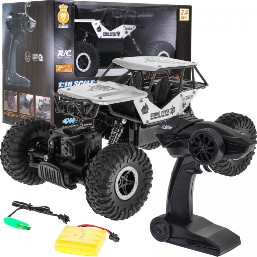 RC auto fuoristrada Crawler Monster 1:18 per bambini 6+ – Argento