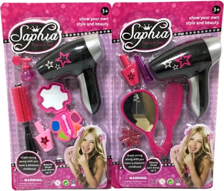 Set cosmetico per bambini con phon – gioco da parrucchiera e truccatrice