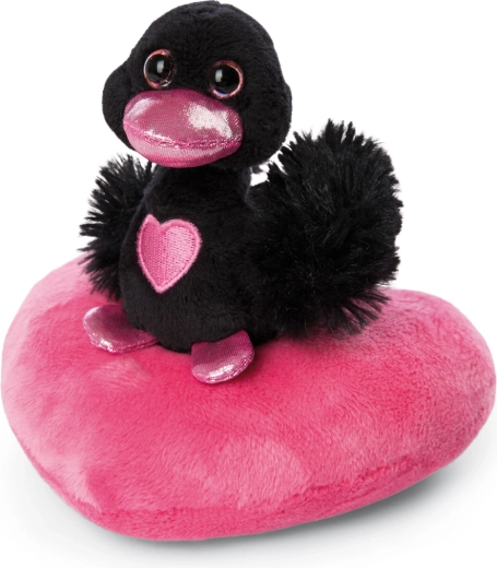 Cigno nero di peluche NICI con cuoricino Love Green 10 cm