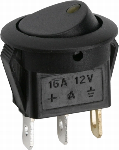 Interruttore a bilanciere rotondo con LED giallo