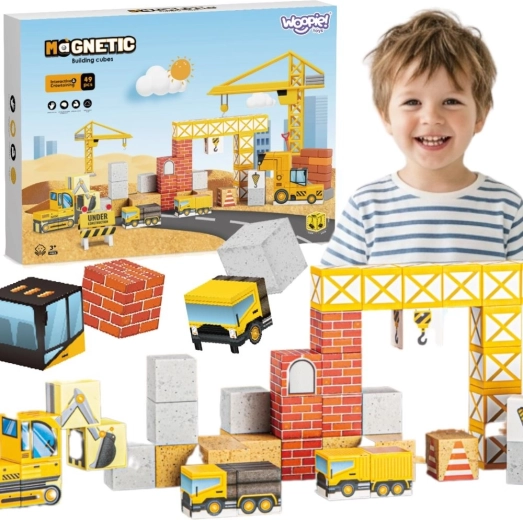 Woopie mattoncini magnetici da costruzione Cantiere 49 pz