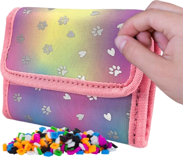 Portafoglio Pixie Crew enchanted hearts & paws – rosa con cuoricini e zampette