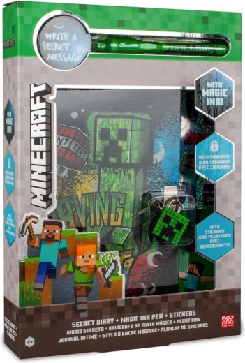 Minecraft diario segreto con penna UV magica e adesivi