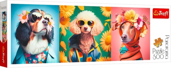 Puzzle panoramico Trefl cani – sfilata di moda, 500 pezzi