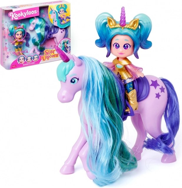 Bambola KookyLoos Star Unicorn – Aurora con unicorno e accessori
