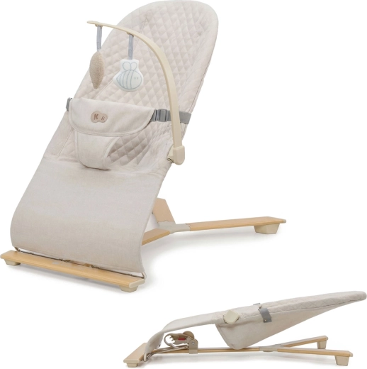 Sdraietta e dondolo Kinderkraft MIMI beige wood fino a 9 kg