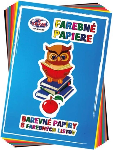 Cartellina di carta colorata A4 80 g (8 fogli, 8 colori) - 1 pezzo