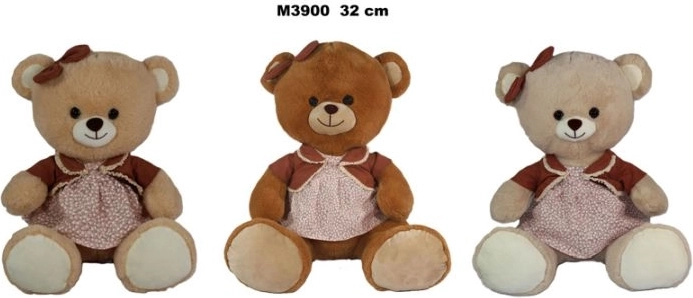 Orsetto di peluche con vestito 32 cm - 1 pezzo