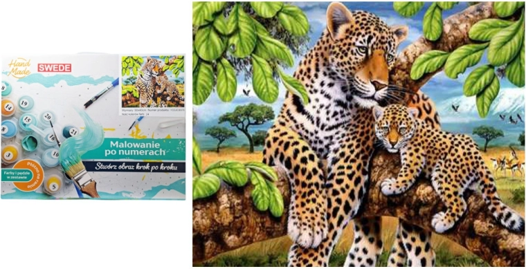 Dipingi con i numeri – ghepardi sull'albero