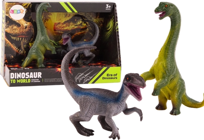 Set di statuine di dinosauri – brachiosauro e velociraptor (2 pz)