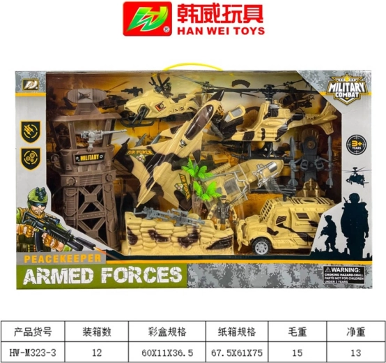 Mega set militare con personaggio e veicoli - 1 pezzo