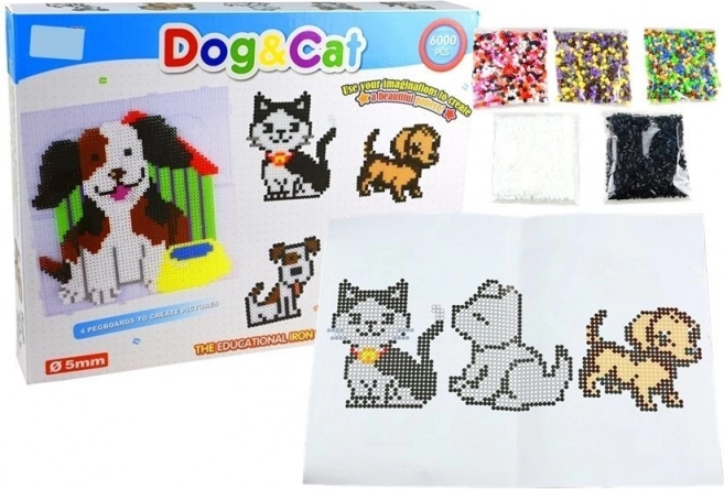 set di perline termoadesive cane e gatto 6000 pz