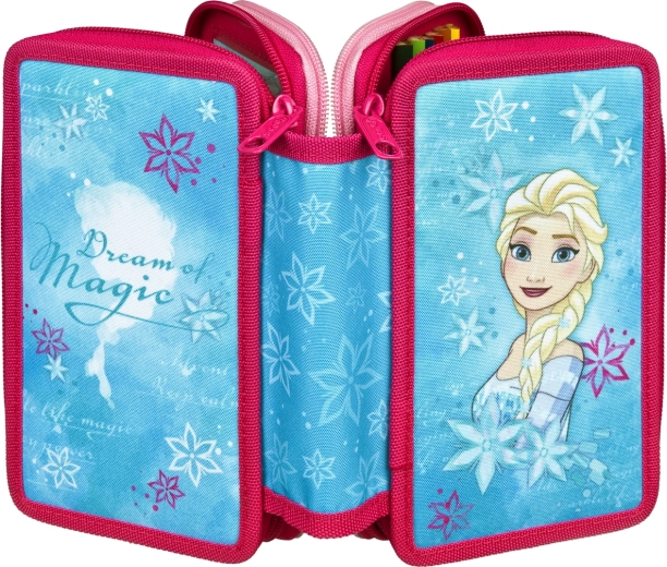 Astuccio scolastico Disney Frozen a tre scomparti con contenuto - 1 pezzo