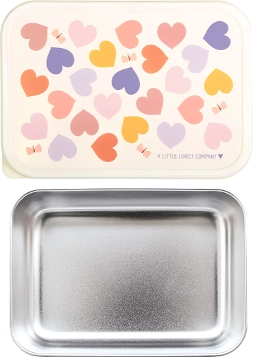 A Little Lovely Company contenitore per merenda in acciaio inox con coperchio Cuore