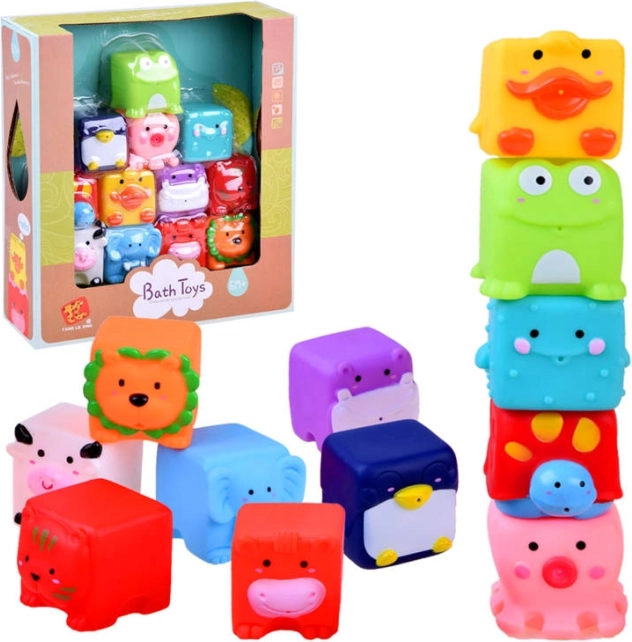 Giocattoli da bagno di animali in gomma, 12 pezzi