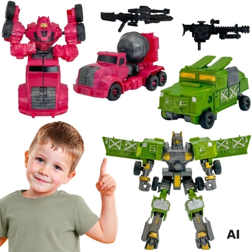 Robot trasformabili Woopie 4 in 1, veicoli da combattimento
