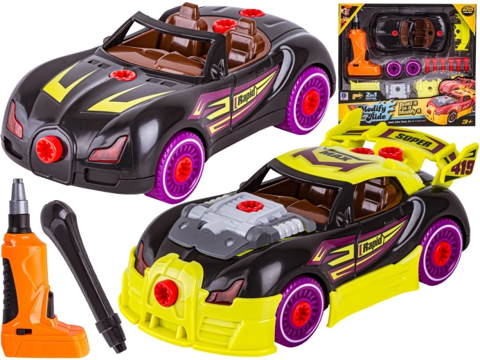 Auto sportiva da smontare e rimontare 2 in 1 tuning + cacciavite