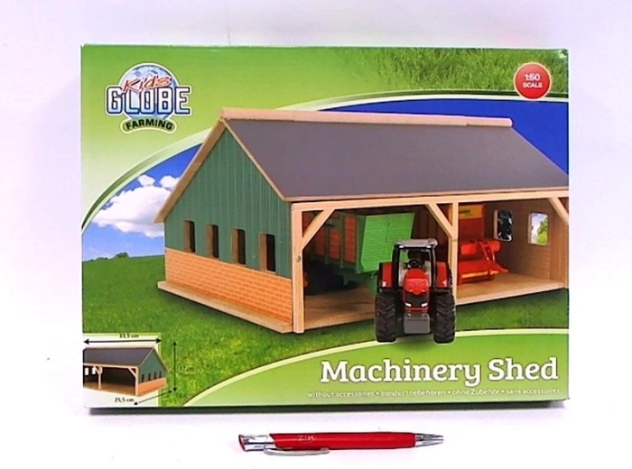 Kids Globe Farming garage in legno per quattro trattori 1:50