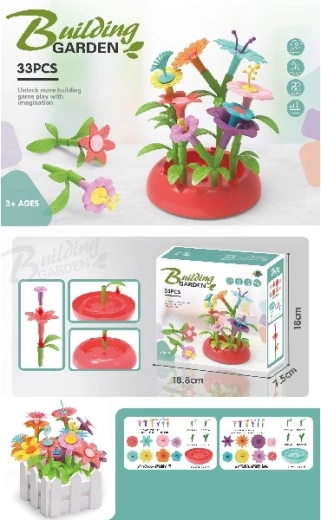 Kit di costruzione floreale fai-da-te Piccolo giardino (33 pezzi)