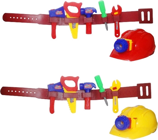 Set di attrezzi per bambini con cintura e casco
