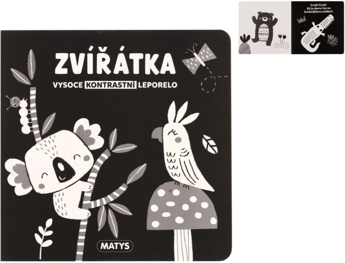 Leporello ad alto contrasto con animaletti 16 × 16 cm