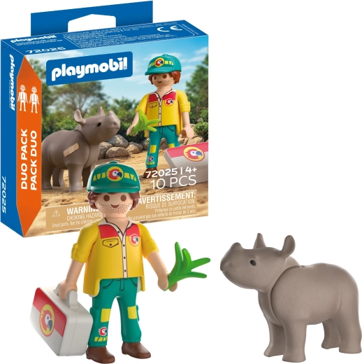 Playmobil Duo Pack – custode con rinoceronte e accessori