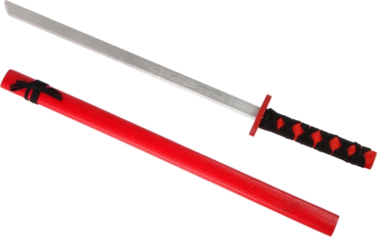 Spada rossa di legno per cosplay 73 cm