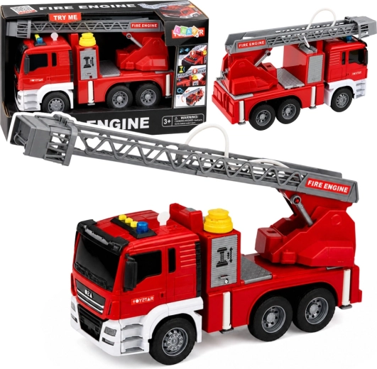 Camion dei pompieri con scala estensibile, spruzzo d’acqua, luci e suoni