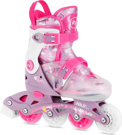 Pattini in linea regolabili per bambini NILS Fun Flipzy rosa – S (31-34)