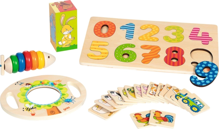 Box regalo con 5 giocattoli per bambini dai 2 anni